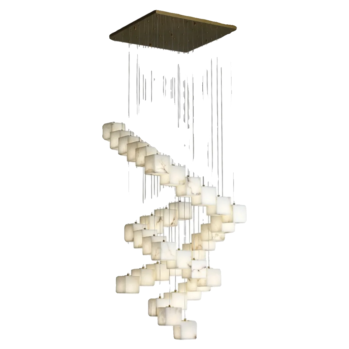 DecorBites™ Jade Design Chinese Chandelier for Duplex Villa Restaurant and Living Room