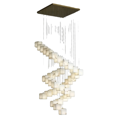 DecorBites™ Jade Design Chinese Chandelier for Duplex Villa Restaurant and Living Room