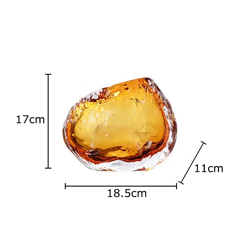 DecorBites™ Amber Glass Vase: Table Decor, Flower Arrangement, Hydroponic Plant Pot