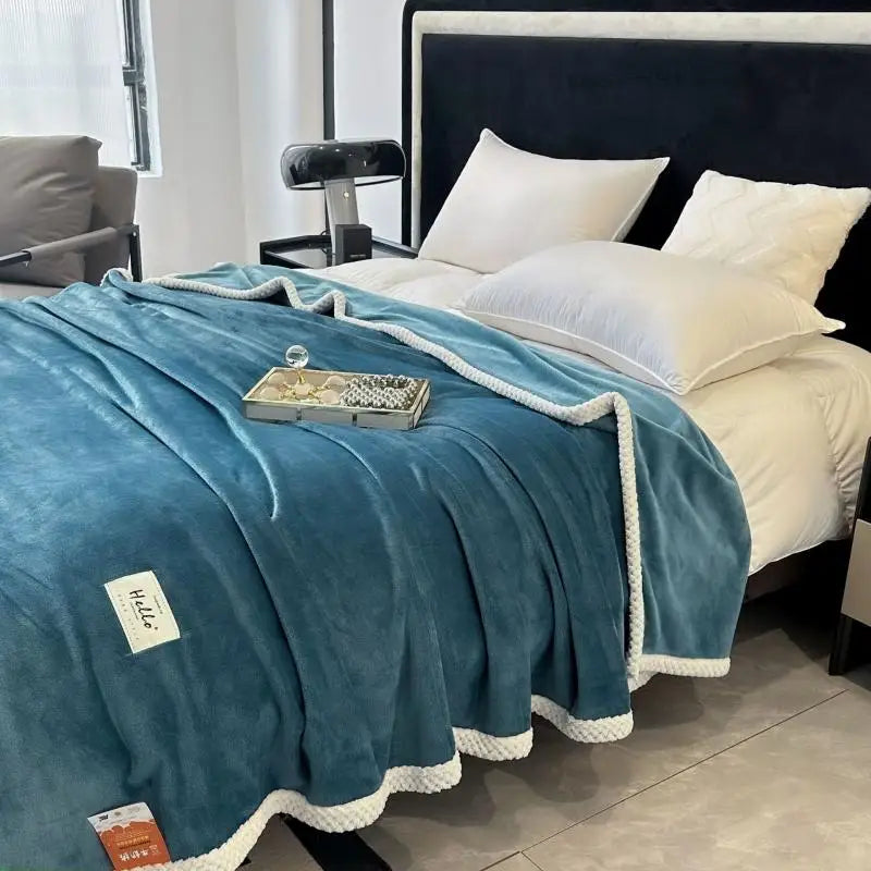 Manta de franela acogedora DecorBites™ para siesta - Color sólido