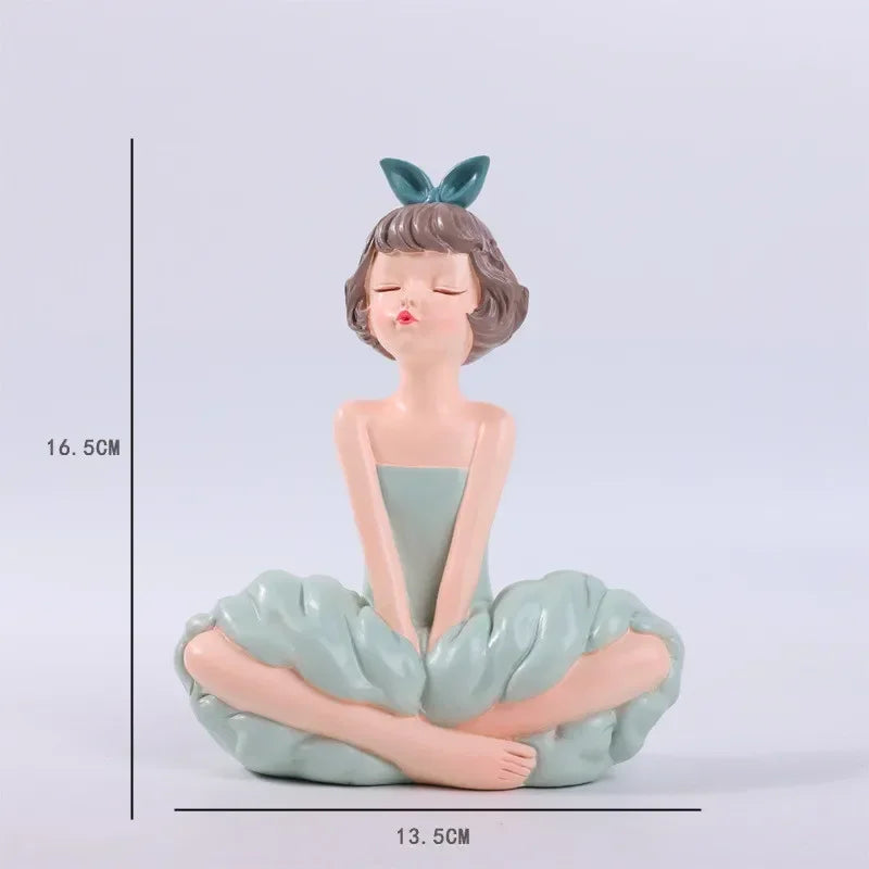 DecorBites™ Bowknot Fairy Girl Figurines, Nordic Decor and Crafts, Bubble Gum Girls Theme