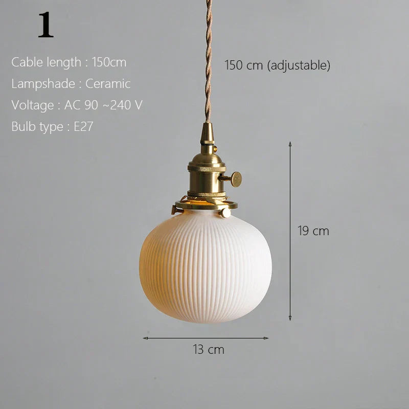 DecorBites™ Japanese Ceramic Pendant Light Scandinavian Style Luxury Lamp
