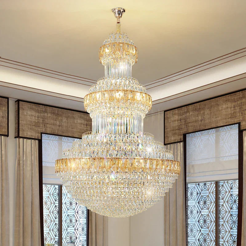 DecorBites™ Crystal Chandelier: Luxury Lighting for Villa, Hotel, Office & Exhibitions