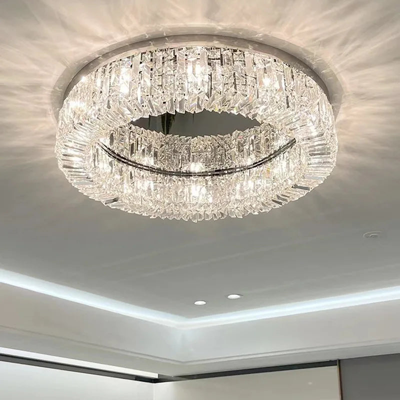 DecorBites™ Crystal Ceiling Lamp: Modern Bedroom & Living Room LED Light Luxe Atmosphere