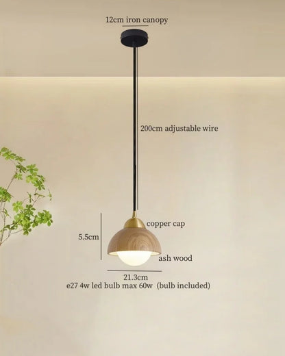 Decorbites™ Japanische LED-Hängeleuchte im Vintage-Stil aus Holz und Kupfer