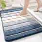 Decobites Stripe Thicken Bath Rug: Large Absorbent Quick-drying Entry Flocked Carpet