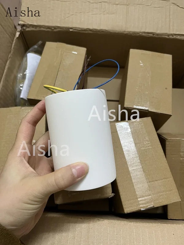 Foco empotrable LED redondo de cemento DecorBites™: Foco de techo minimalista para sala de estar y pasillo