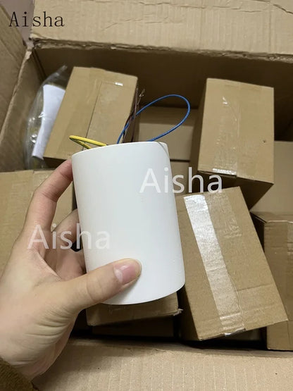 Foco empotrable LED redondo de cemento DecorBites™: Foco de techo minimalista para sala de estar y pasillo