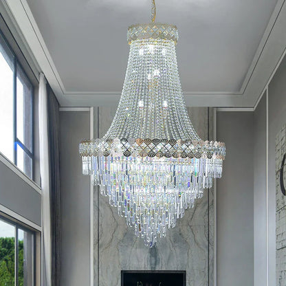 ثريا كريستال DecorBites™ لغرفة معيشة فيلا بإضاءة حديثة وردهة فندق فاخرة ودرج أنيق