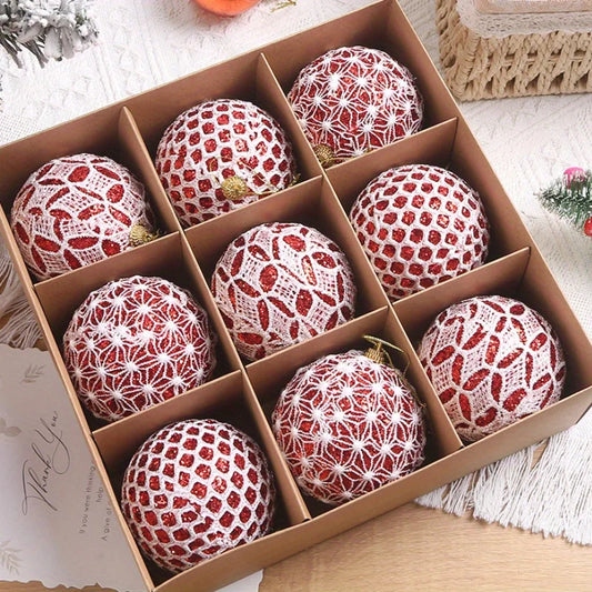 9pcs 8cm Colorful Christmas Balls Ornaments Christmas Tree Party Pendant Decoration Christmas Spheres New Year Gift