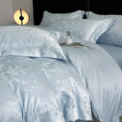 DecorBites™ Ice Silk Jacquard Bedding Set - Luxury Comforter Cover, Soft & Cozy, Queen/King