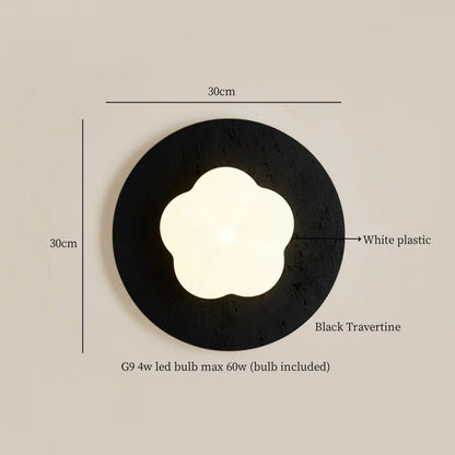 ديكوربايتس™ مصابيح حائط LED من الترافرتين الأسود لتزيين المنزل العصري ومصابيح بجانب السرير