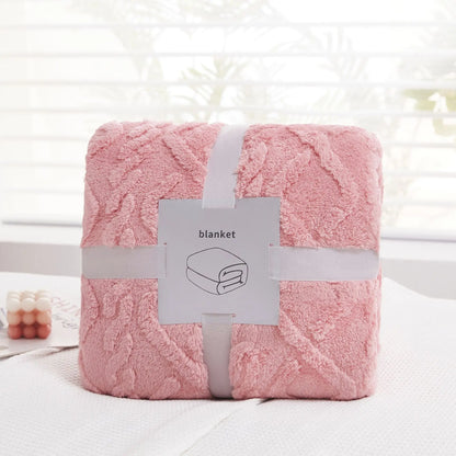 Manta de felpa jacquard acogedora DecorBites™: suave manta de invierno para el sofá, chal para la siesta en la oficina o de viaje.