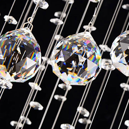 DecorBites™ Crystal Chandelier Stair Pendant Lamp Living Room Lighting