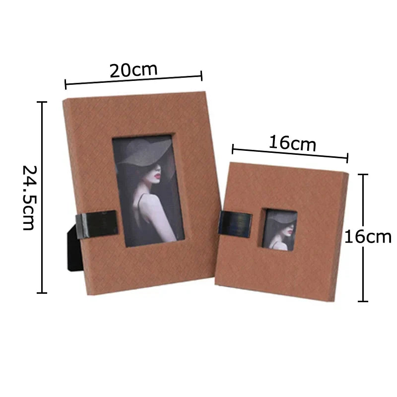 DecorBites™ Leather Photo Frame | Modern Design Picture Frame Bedside Table & Desk Décor