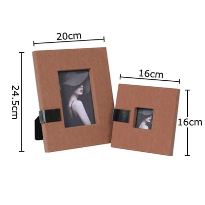 DecorBites™ Leather Photo Frame | Modern Design Picture Frame Bedside Table & Desk Décor