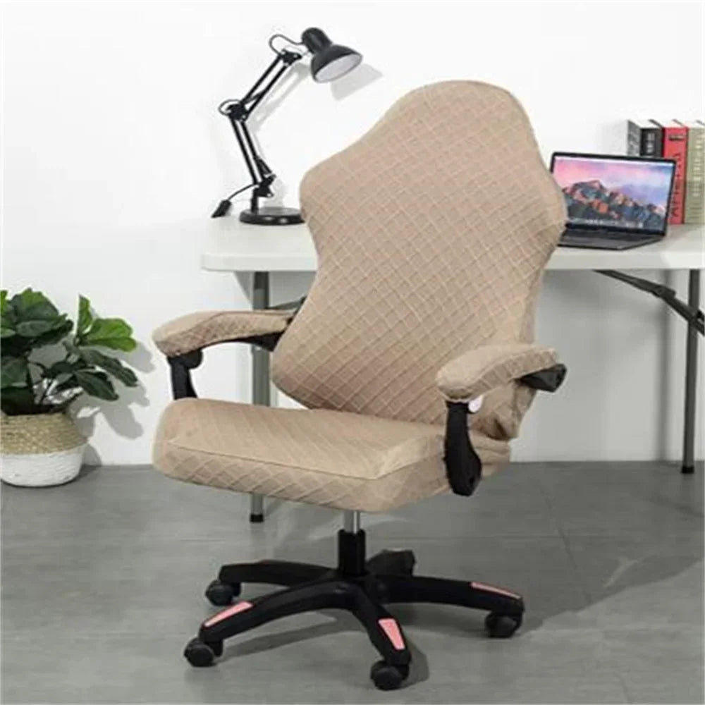 Decobites High Back Armchair Cover: Elastic Accent for Office Computer Game Solid Chair