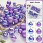 44pcs Christmas Ball Purple Pink Christmas Tree Hanging Decoration Pendant For Navidad Noel Carnival Wedding Party Ornaments