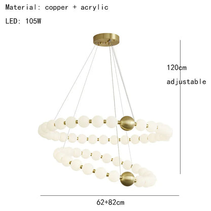 DecorBites™ Brass Round LED Pendant Lights Adjustable Wire Copper Aluminium Lamps