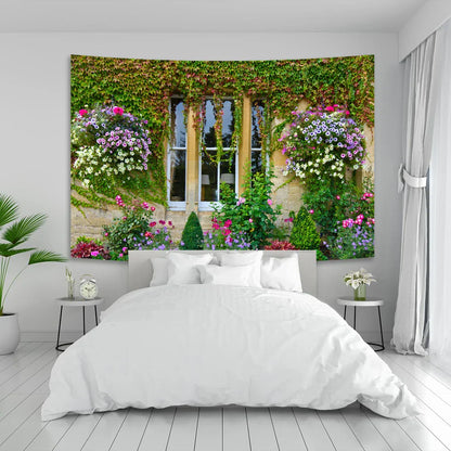 Decobites Spring Flowers Wall Hanging Tapestries - Rose Plants Floral Home Decor