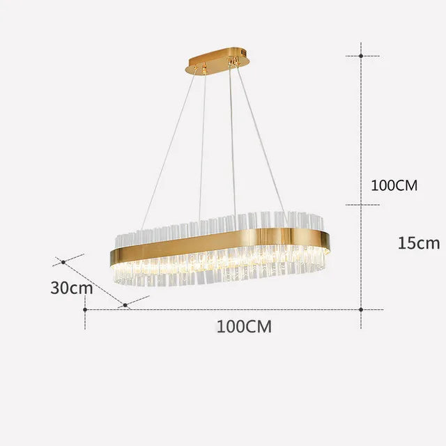 Lámpara colgante circular LED de cristal DecorBites™ para la decoración de la sala de estar y la cocina.