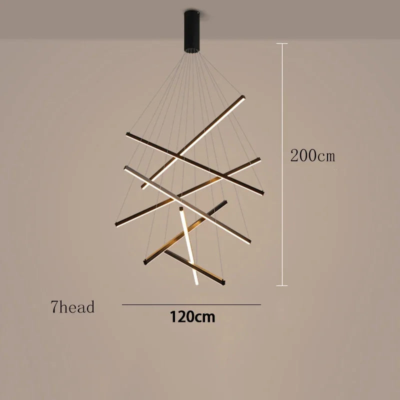Modern Black Multi-Light LED Pendant Chandelier