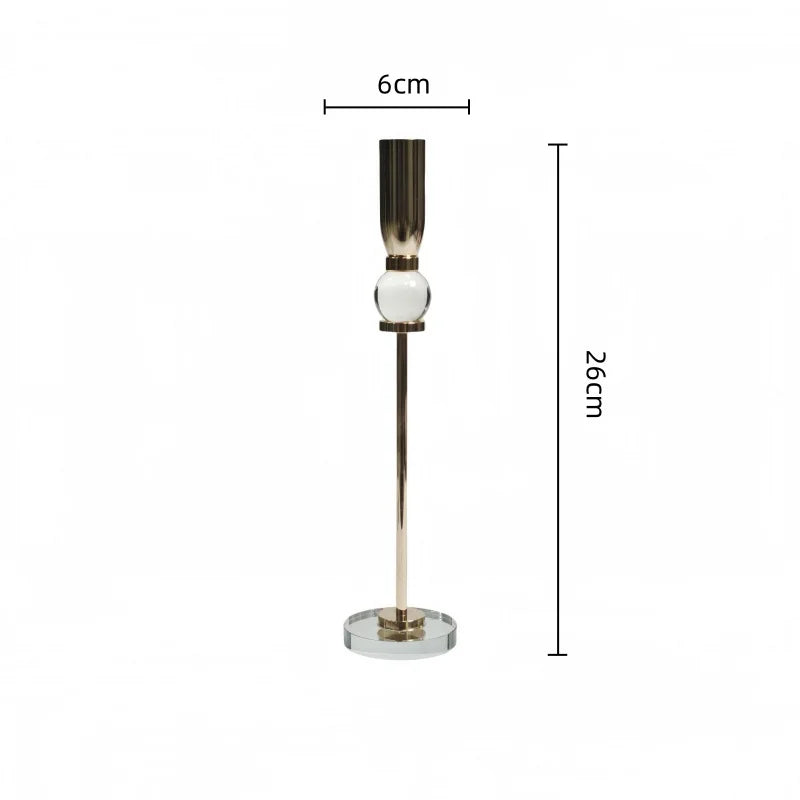 DecorBites™ Crystal Glass Candlestick Holder - Elegant Home Décor Accessory