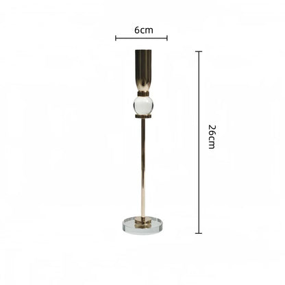 DecorBites™ Crystal Glass Candlestick Holder - Elegant Home Décor Accessory