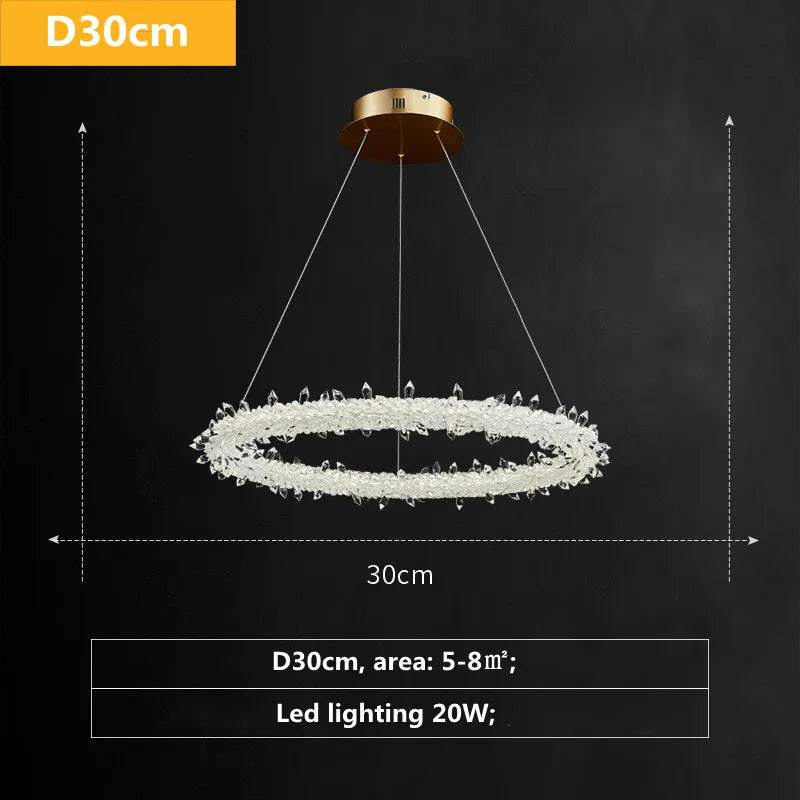 Lámpara colgante LED de círculo de cristal Luxe Decorbites™ - Estilo Art Deco regulable