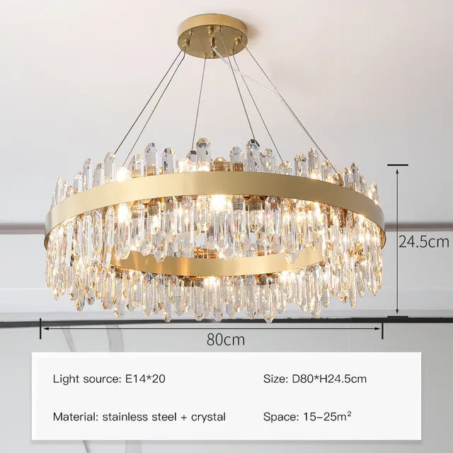 LED Crystal Pendant Light Oval 100cm Design