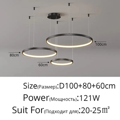 DecorBites™ Acrylic LED Ring Pendant Light Modern Minimalist Art Decor Chandelier