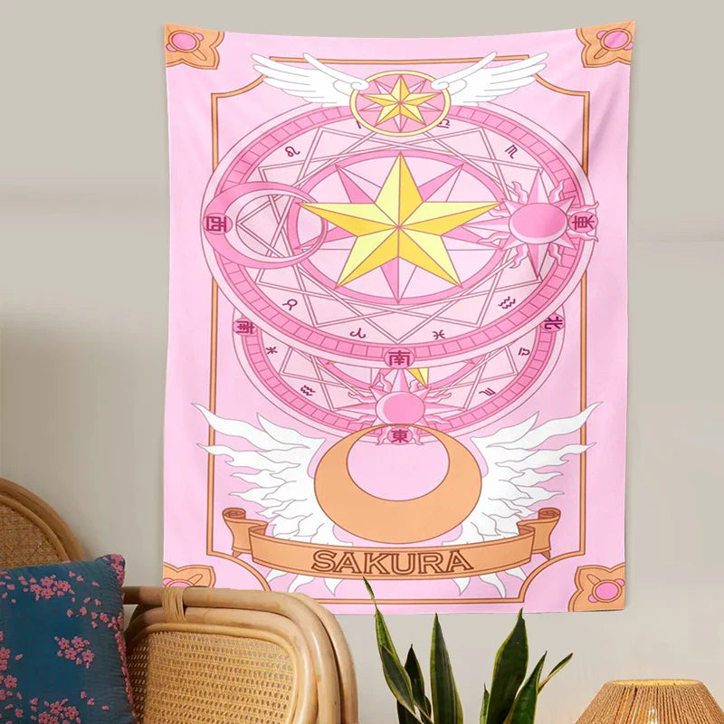 Decobites Sailor Moon Tapestry: Kawaii Pink Room Decor for College Dorm and Home