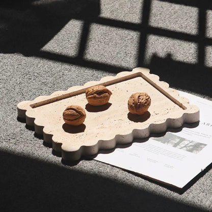 DecorBites™ Calacatta Viola Marble Tray: Luxury Vanity & Kitchen Decor Tray