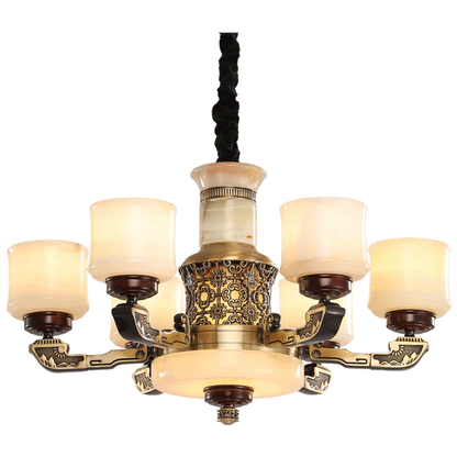 ثريا ديكوربايتس™ المصنوعة من النحاس والرخام واليشم: إضاءة فاخرة لغرفة المعيشة وغرفة النوم