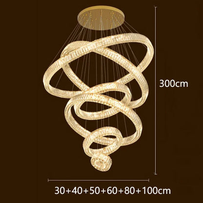 DecorBites™ Crystal Chandelier: Luxury Living Room Pendant Light, Stair Lamp & Ceiling Lighting