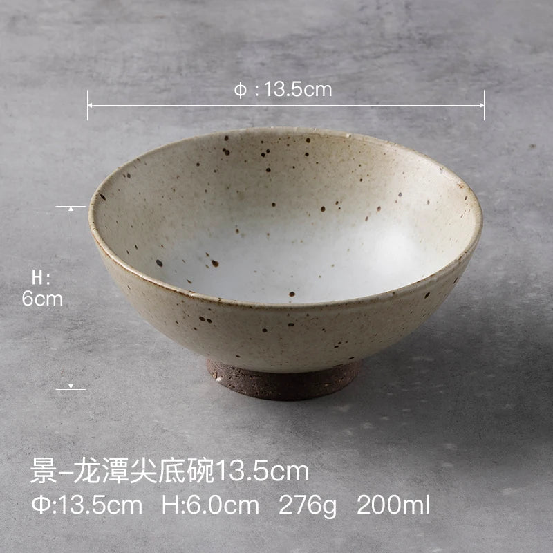 DecorBites™ Hand Made Ceramic Rice Bowl - Japanese Cutlery Style