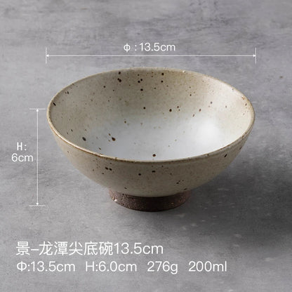 DecorBites™ Hand Made Ceramic Rice Bowl - Japanese Cutlery Style