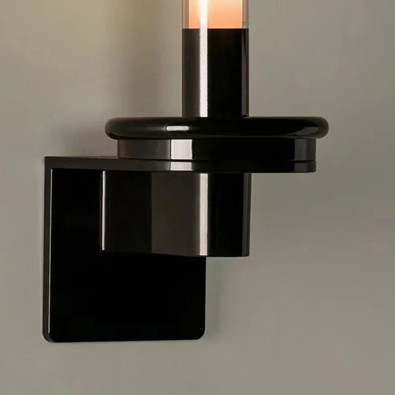 DecorBites™ Clear Glass Black Metal Wall Light for Stairs, Aisle, Parlor, Bedroom - 3000K