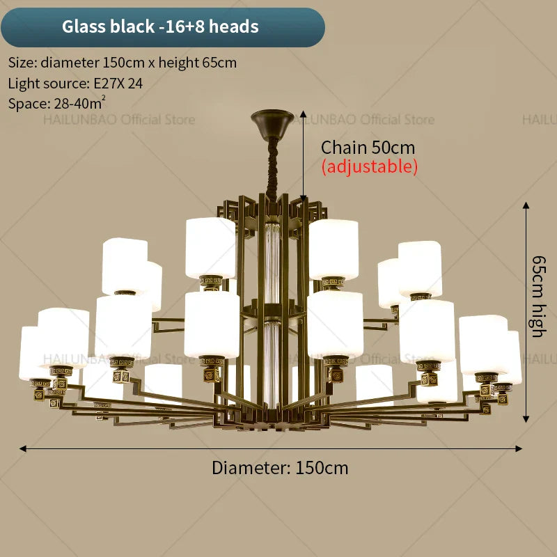 DecorBites™ Chinese Style Chandelier: Modern, Simple & Elegant Lighting for Living Room, Dining Room & Bedroom