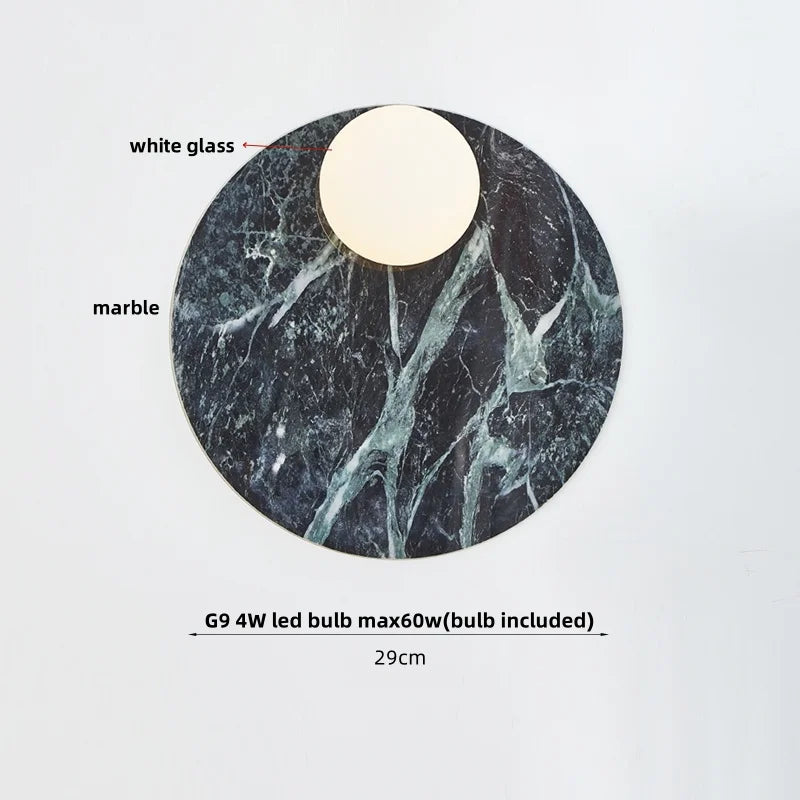 Lámpara de pared LED con globo de cristal DecorBites™: Iluminación moderna nórdica para espejo de baño con diseño de piedra.