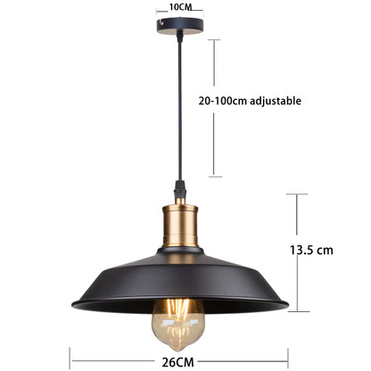 DecorBites™ Black Farmhouse Pendant Light for Kitchen Island Stair Dining Hallway