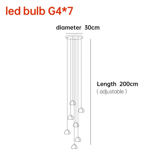 Lámpara de araña LED nórdica DecorBites™ Crystal Ball: Iluminación decorativa moderna para escaleras