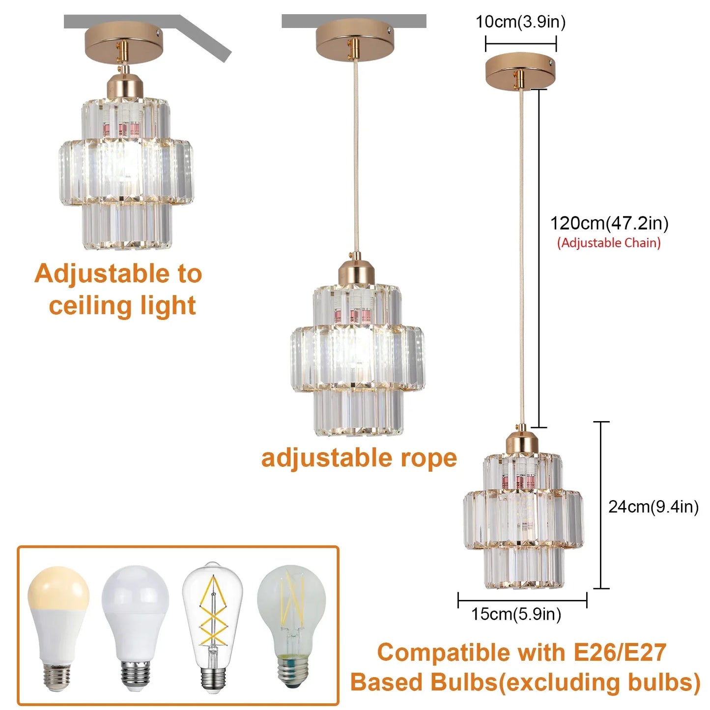 DecorBites™ Crystal Chandelier: Modern LED Ceiling Lamp for Living Room, Hotel Lobby, and Hallway