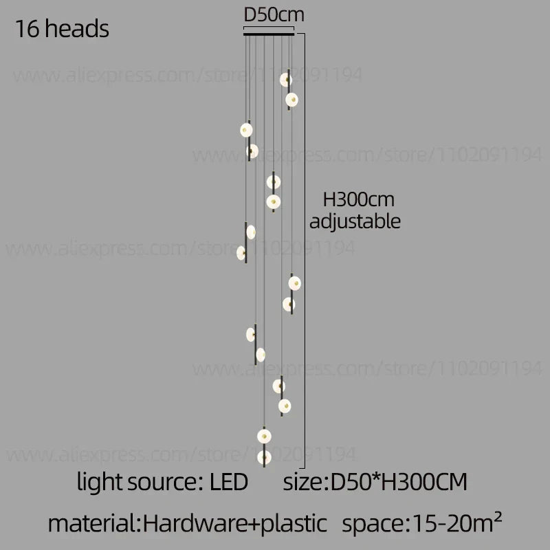 DecorBites™ LED Oval Chandelier for Modern Indoor Lighting in Bedroom and Living Room