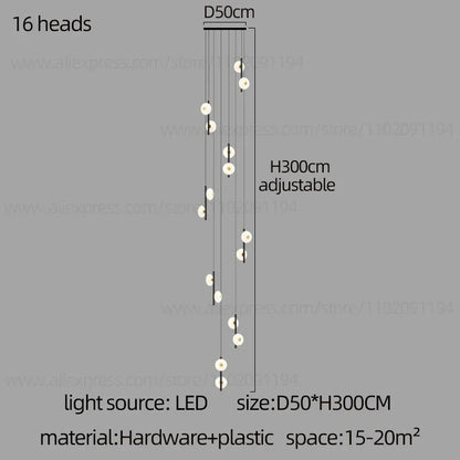 DecorBites™ LED Oval Chandelier for Modern Indoor Lighting in Bedroom and Living Room