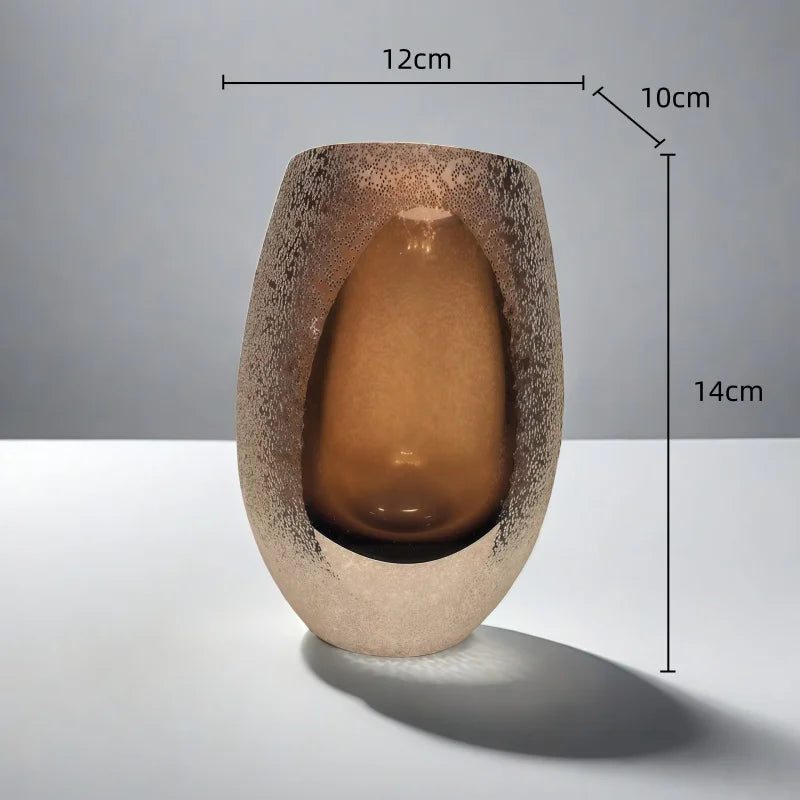 Jarrón de vidrio esmerilado DecorBites™ para decoración del hogar y arreglos florales