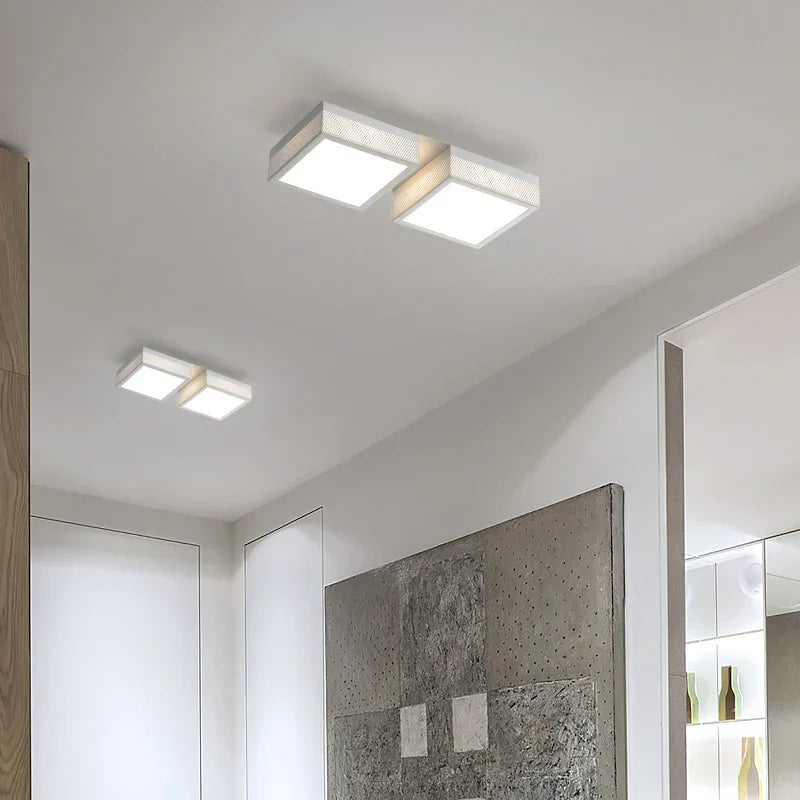 ديكوربايتس™ مصابيح سقف LED باللونين الأسود والأبيض، وحدات إضاءة حديثة وبسيطة لغرفة النوم والدراسة