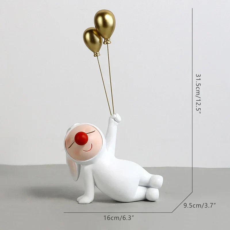 DecorBites™ Clown Bust Sculpture: Golden Candy/Key Tray Kids Balloons Figurine Decor