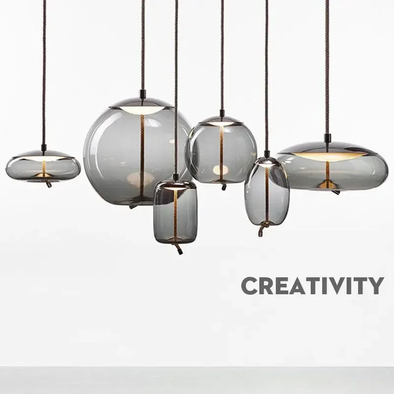 Lámpara colgante DecorBites™ con diseño de nudo de cristal para dormitorio, cocina y comedor.