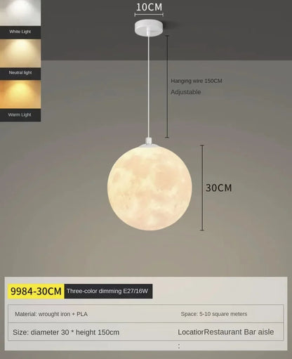 DecorBites™ LED Moon Planet Ceiling Chandelier for Home Decor